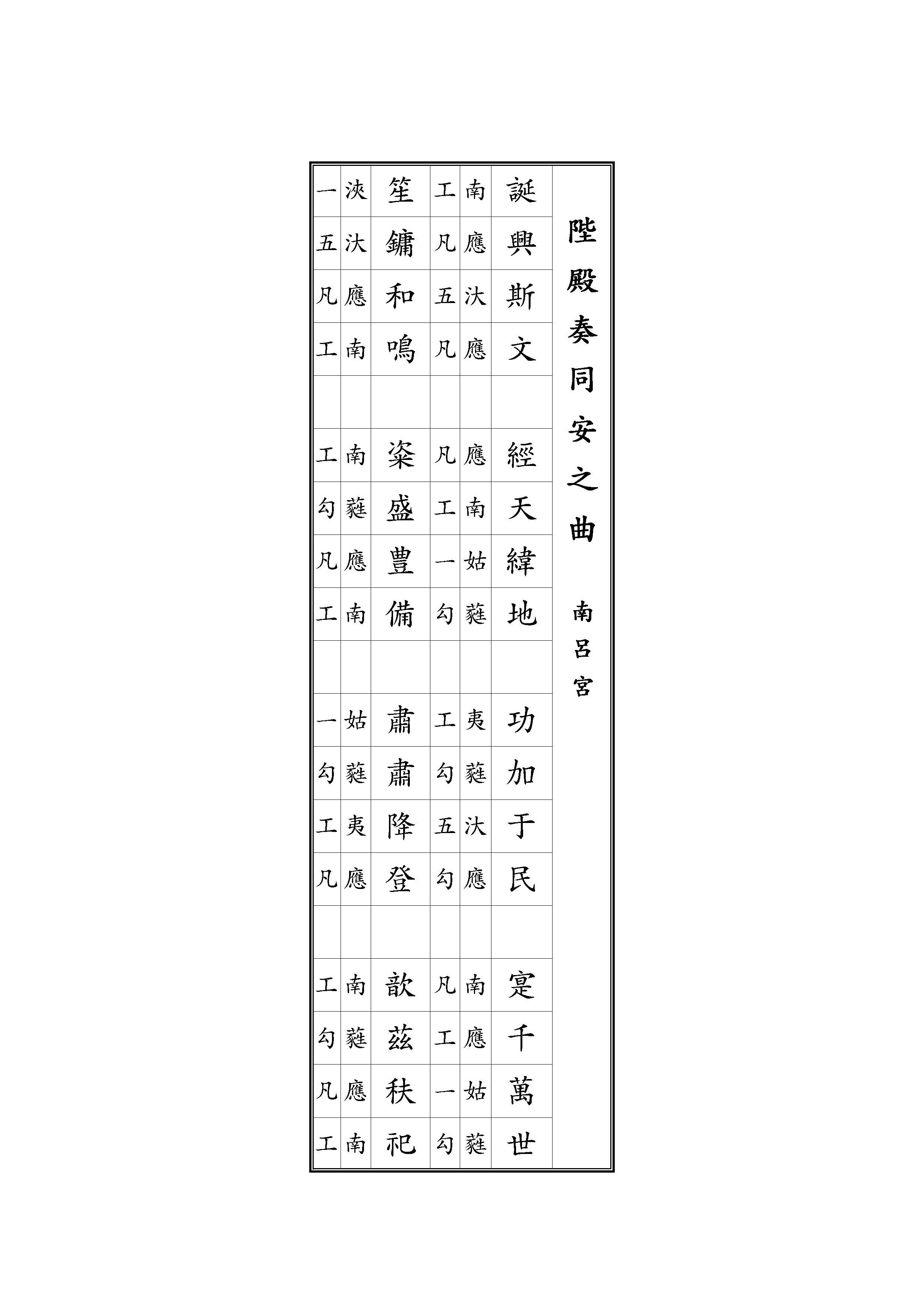 陛殿奏同安之曲 南呂宮