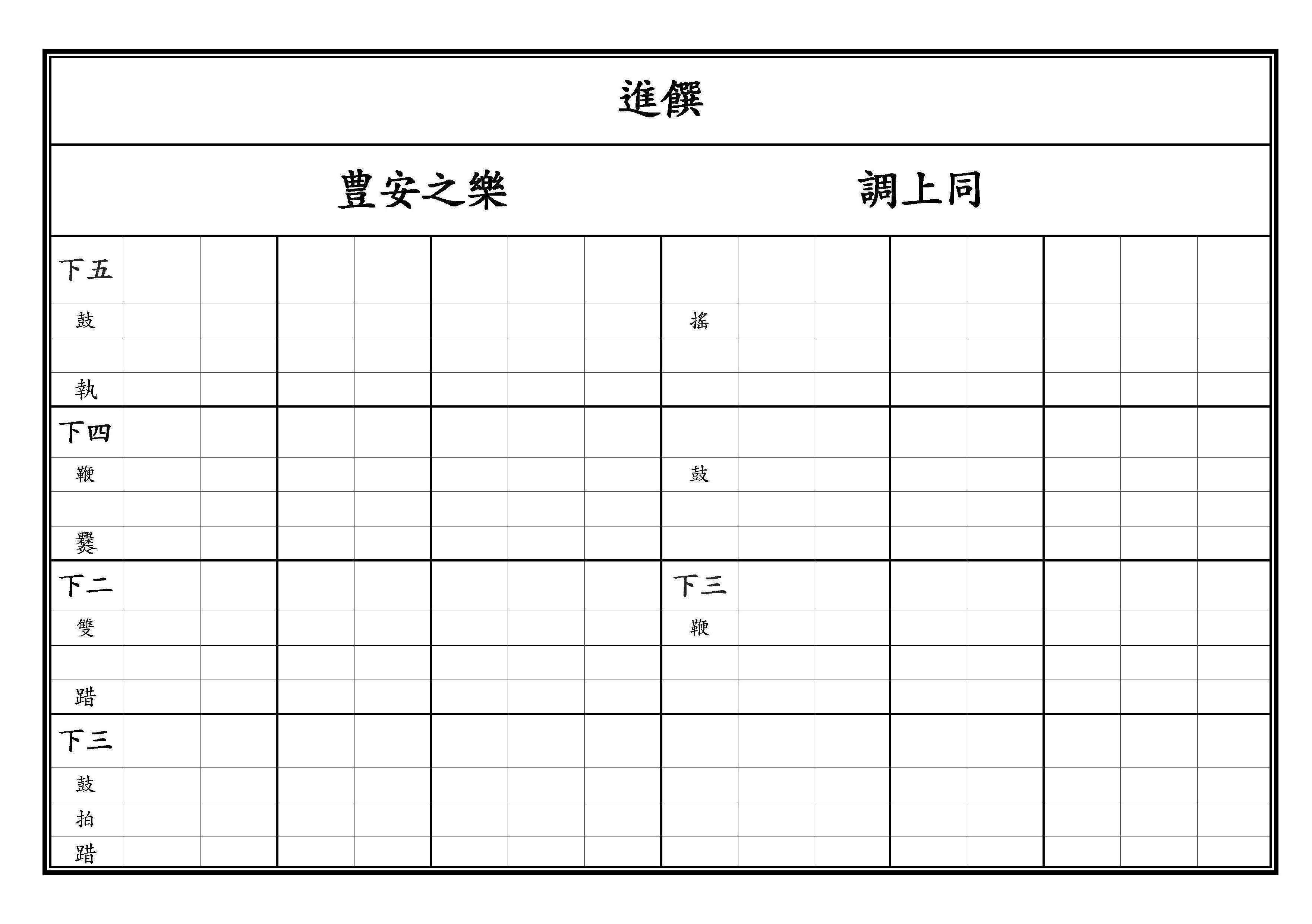 進饌 豊安之樂 調上同