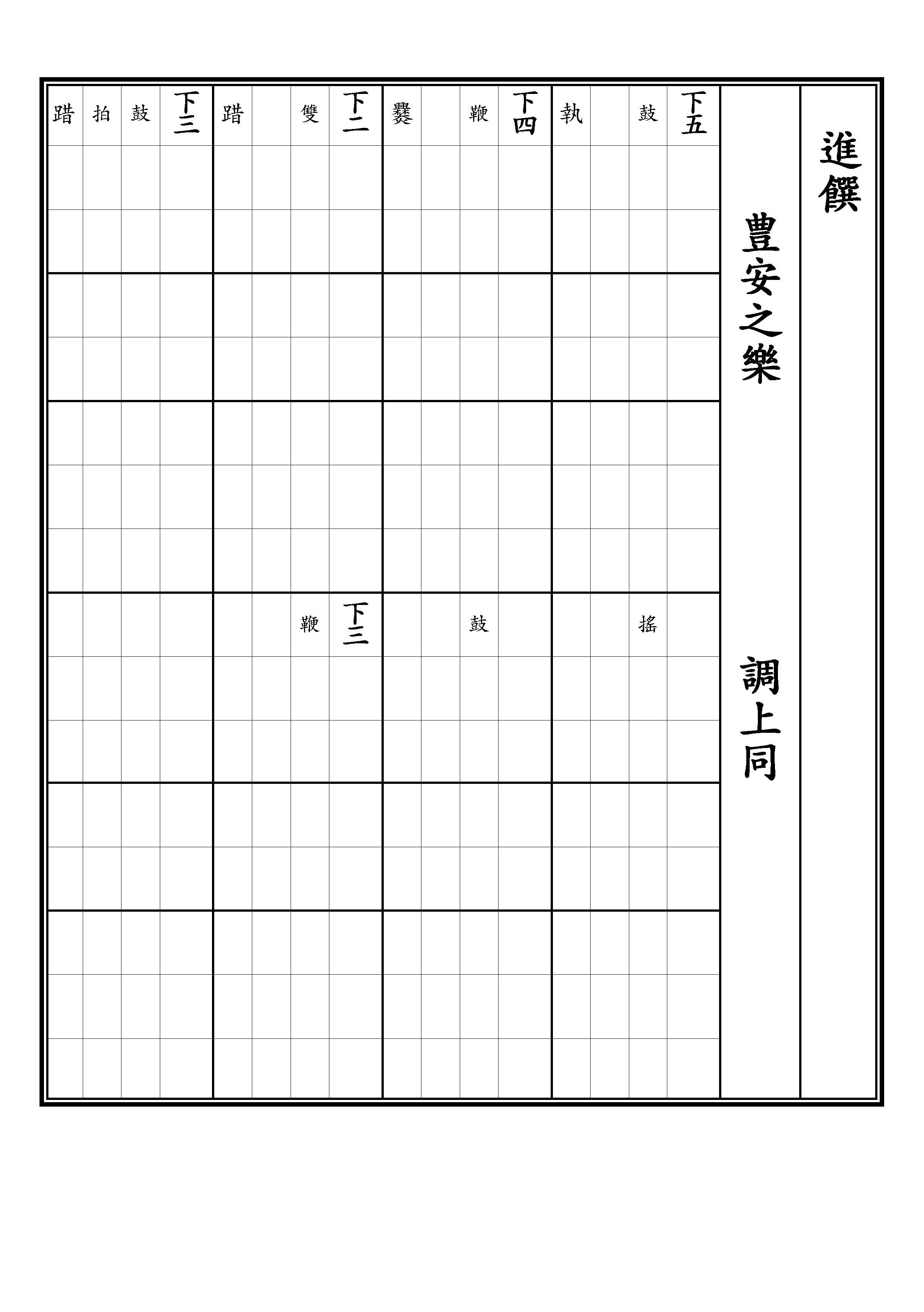 進饌 豊安之樂 調上同