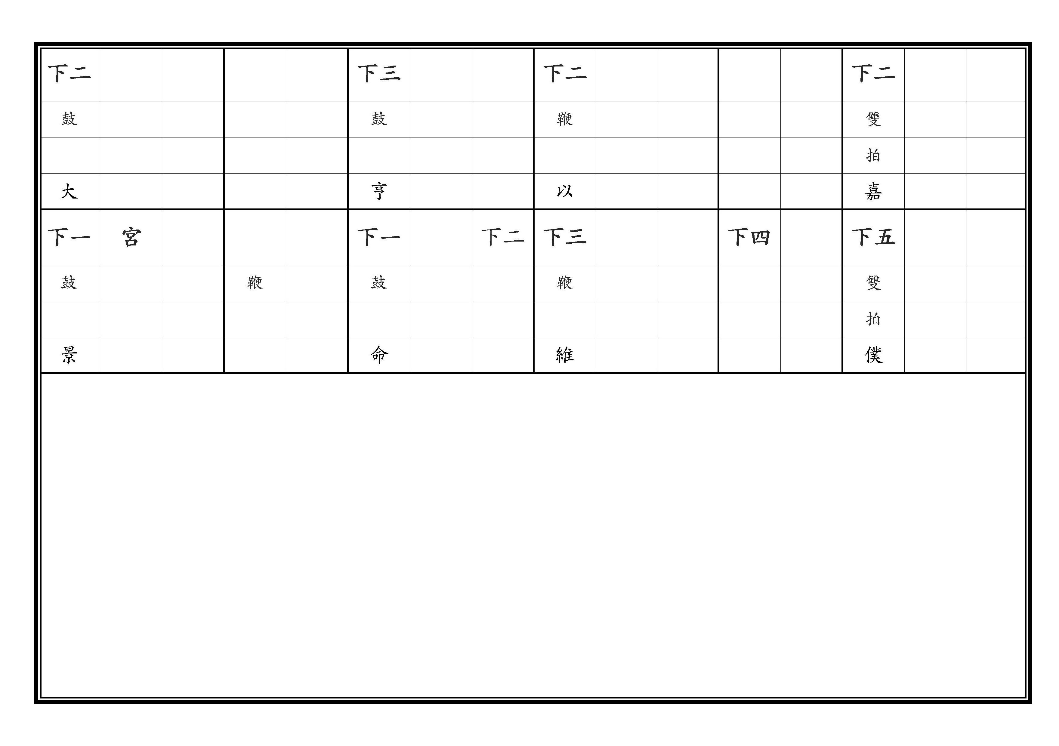 初獻 保太平之樂 亨嘉 調上同