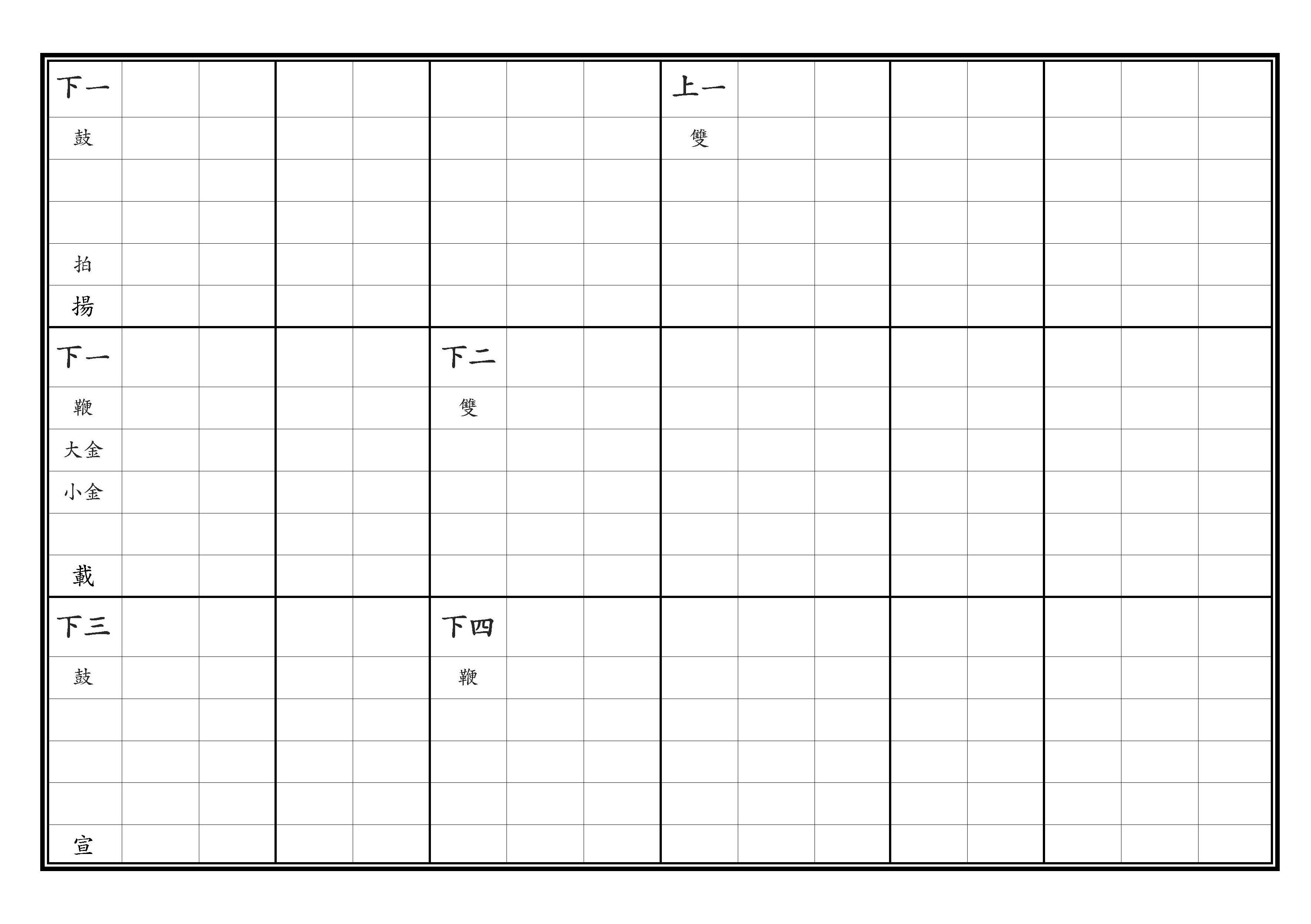 亞獻 定大業之樂 宣威 調上同