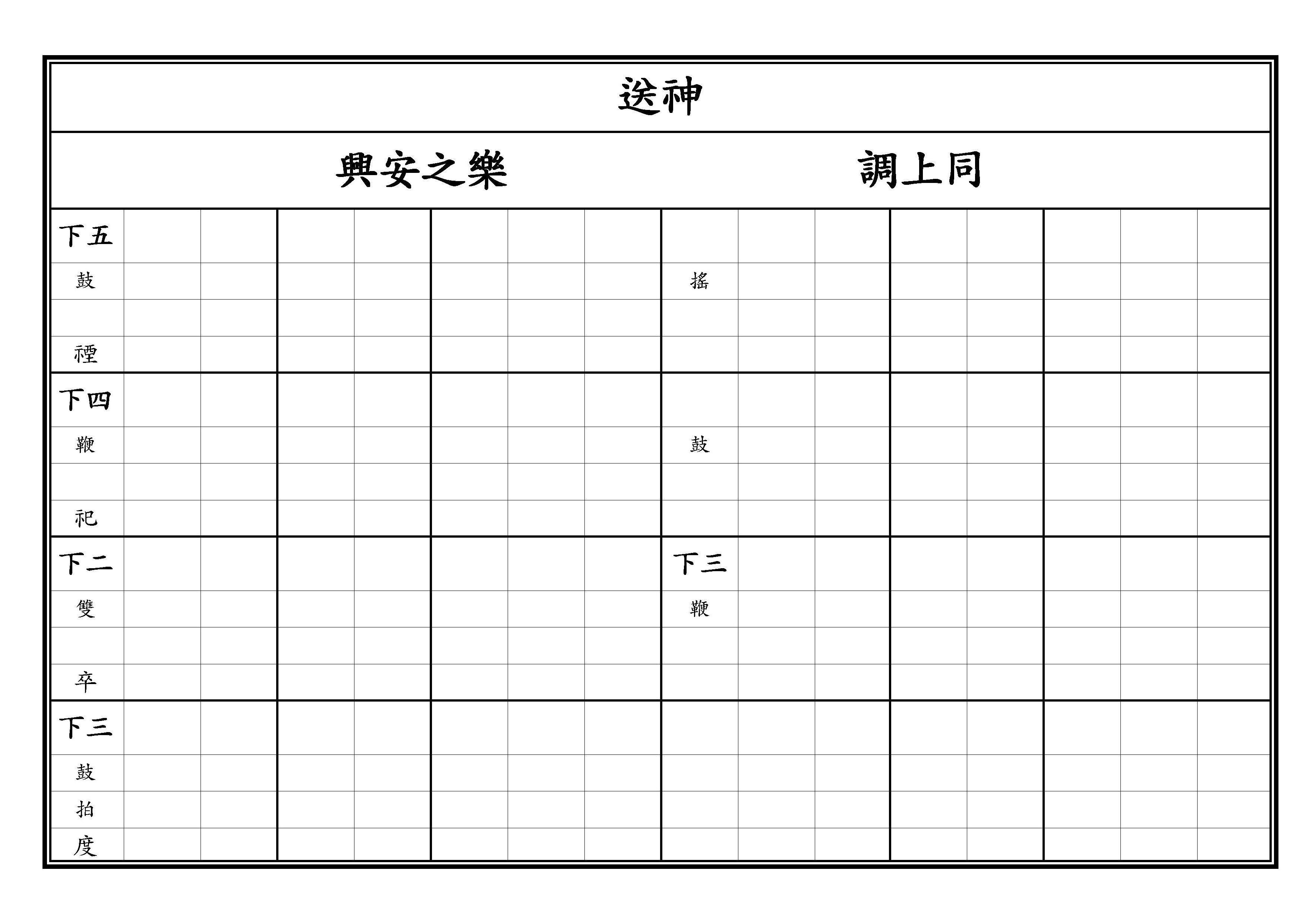 送神 興安之樂 調上同 