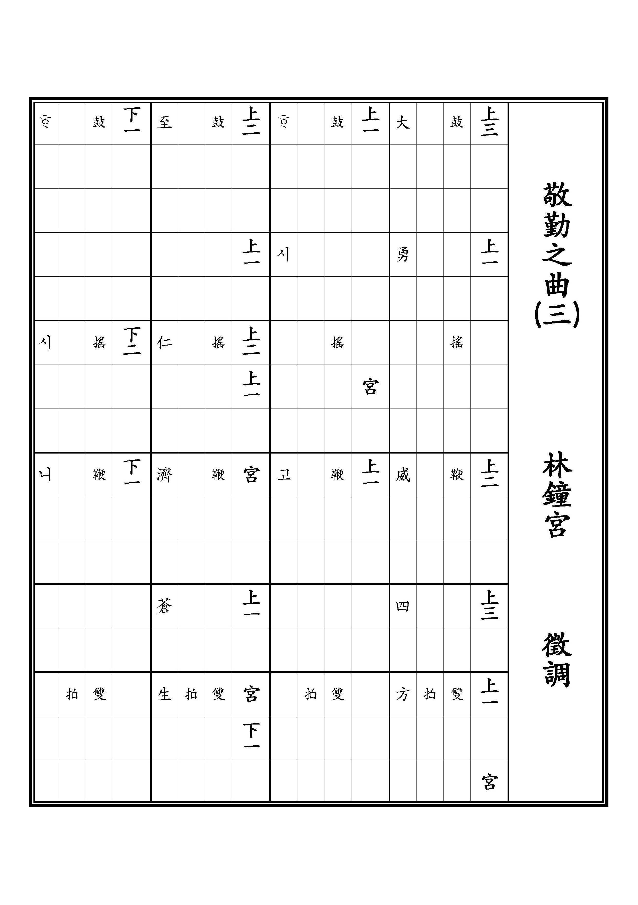 敬勤之曲(三) 林鐘宮 徵調